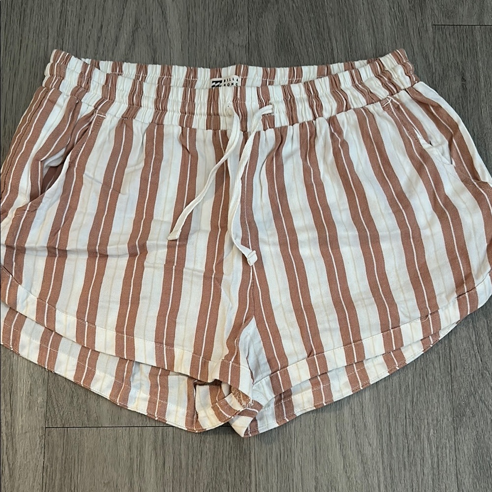 Striped Tan and White Women Shorts